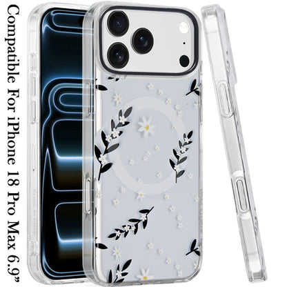 Phone Case for Apple iPhone 18 Pro Max/ iPhone 17 Pro Max Stylish Design Shockproof Magnetic Magsafe Compatible TPU IMD Print Rugged Grip Drop Protection Slim Fashion Cover