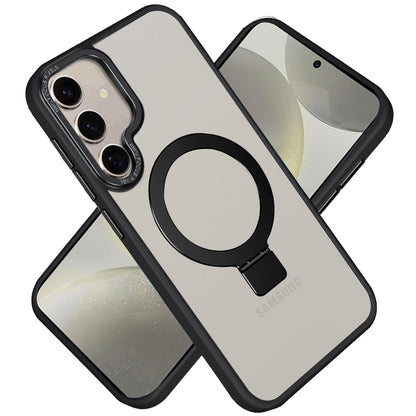 For Samsung Galaxy S25 Ultra Magnetic Metal Matte with Built-in MagSafe Stand, Hybrid Shockproof Armor, TPU Frame Case Cover