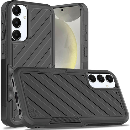 For Apple iPhone 17E /16E Hybrid lined shockproof dual layer Rugged 2in1 Hard PC & Silicone TPU Non Slip Textured Tough Armor Case Cover Black