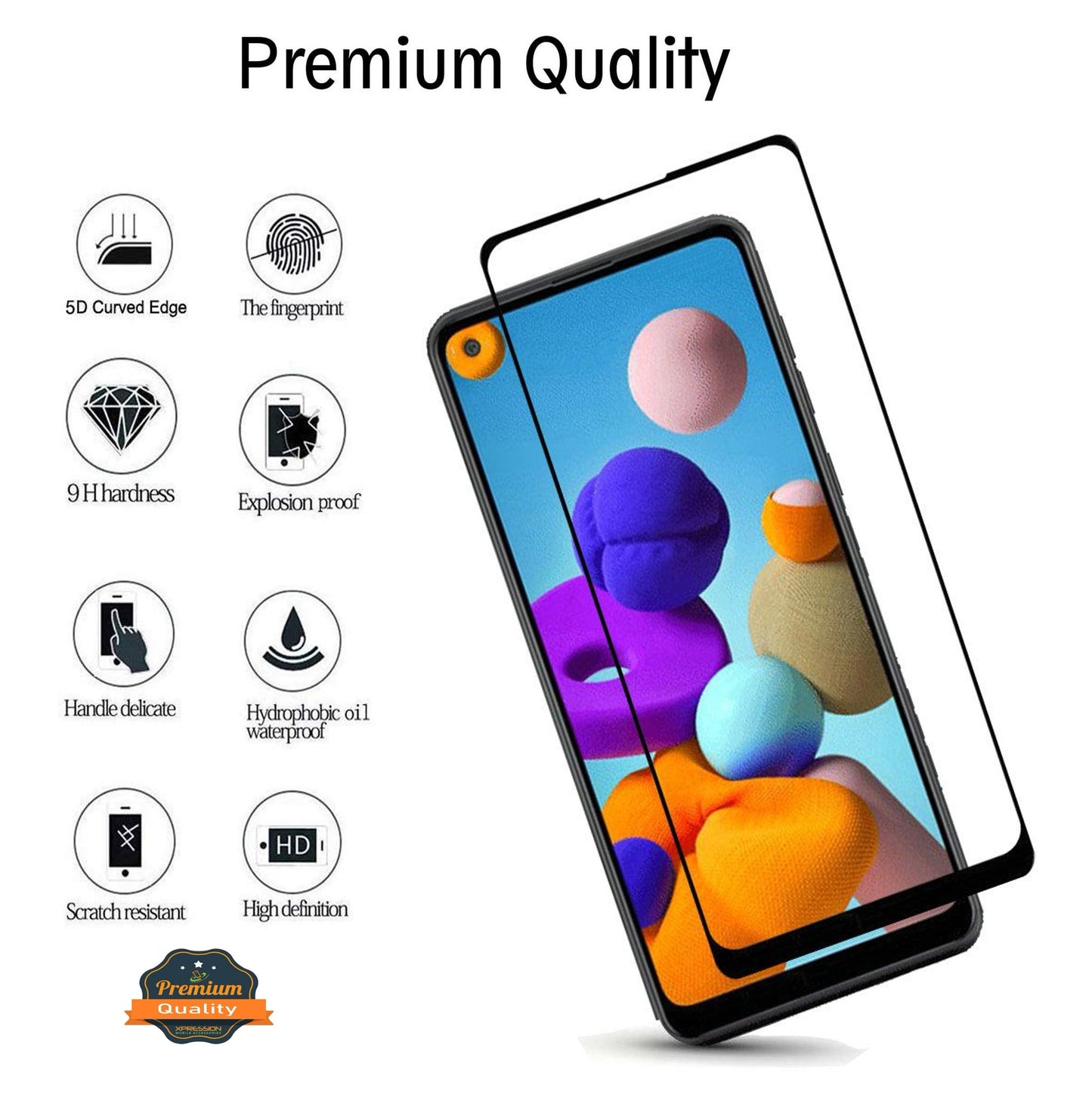 Screen Protector for Samsung Galaxy Z Fold 8 Premium Tempered Glass 9H Full Coverage HD Transparent Black Edged Shatter Bubble Free Resistant Durable Black