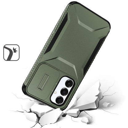 For Samsung Galaxy A26 Slim Fit Shockproof Hybrid with Slide Camera Window Covering, Rugged Tpu Silicone Hard PC Bumper Case Cover