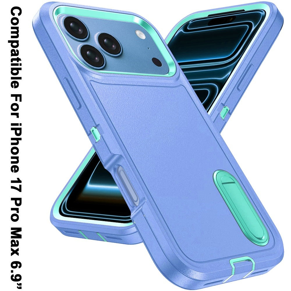 Phone Case for Apple iPhone 18 Pro Max/ iPhone 17 Pro Max 3in1 Tough Rugged Kickstand Shockproof Armor Grip Heavy Duty Drop Resistant Protective Hybrid Cover Blue