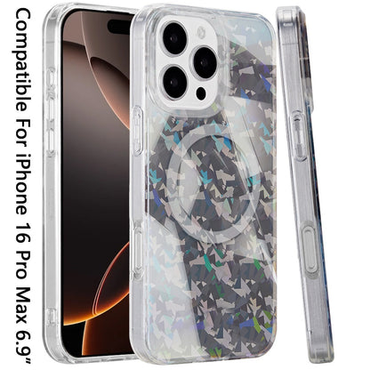 For iPhone 16 (6.1") Double Layer IMD Magnetic Hybrid Shockproof Protection Anti Scratch Durable Design Secure Grip Slim Profile Compatible Design Case Cover