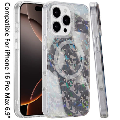 For iPhone 16 (6.1") Double Layer IMD Magnetic Hybrid Shockproof Protection Anti Scratch Durable Design Secure Grip Slim Profile Compatible Design Case Cover
