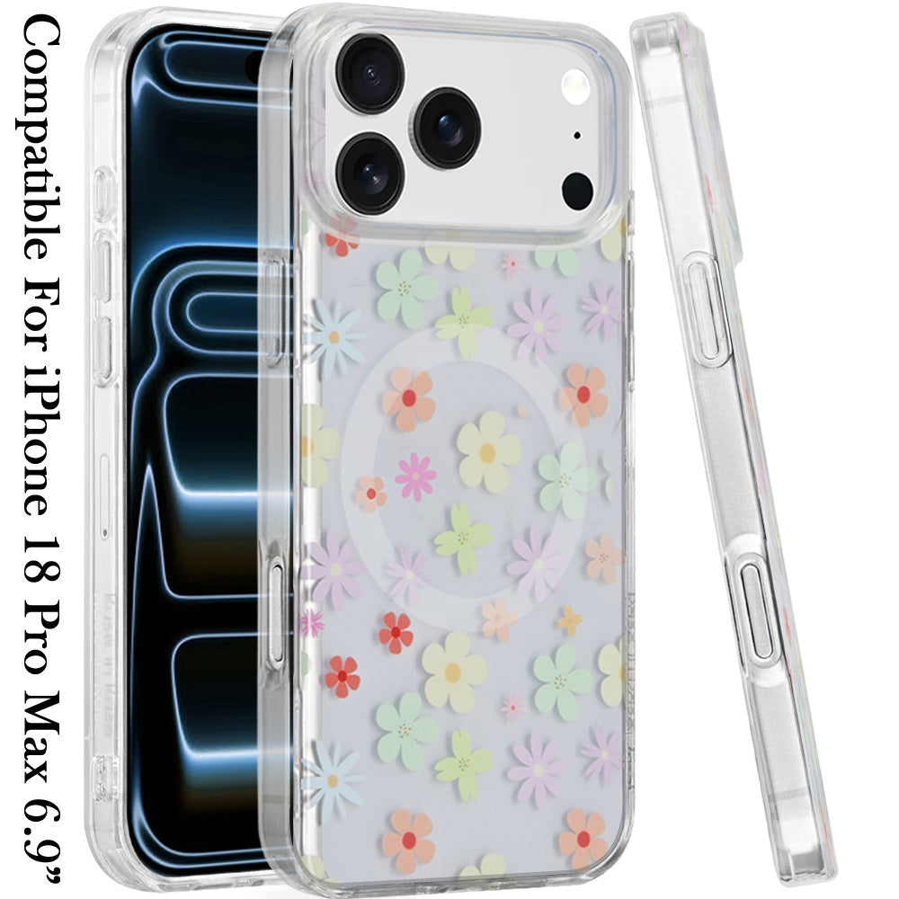 Phone Case for Apple iPhone 18 Pro Max/ iPhone 17 Pro Max Stylish Design Shockproof Magnetic Magsafe Compatible TPU IMD Print Rugged Grip Drop Protection Slim Fashion Cover