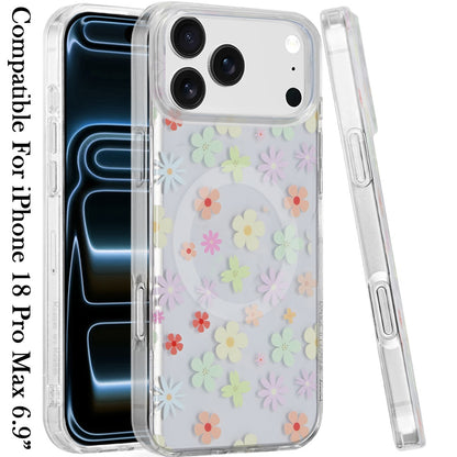 Phone Case for Apple iPhone 18 Pro Max/ iPhone 17 Pro Max Stylish Design Shockproof Magnetic Magsafe Compatible TPU IMD Print Rugged Grip Drop Protection Slim Fashion Cover