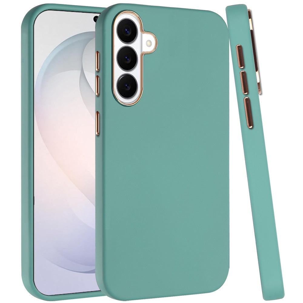 Phone Case for Samsung Galaxy S26 FE /S26 Fan Edition Hybrid Silicone TPU Rubber Chromed Edge TPU Bumper Reinforced Corners Shock Absorbing Protection Cover