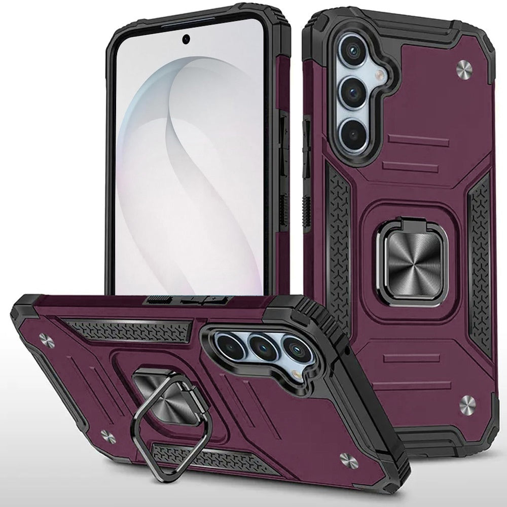 Phone Case for Samsung Galaxy S26 Magnetic Car Mount Hybrid Ring Stand Shockproof Rugged Grip Armor Heavy Duty Protective TPU Durable Cover Purple