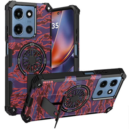 For Motorola Moto G 5G 2026/2025 Texture Design Stylish Invisible Kickstand Case, MagSafe Compatible Hybrid Shockproof Cover, Car Mount Friendly Case Cover