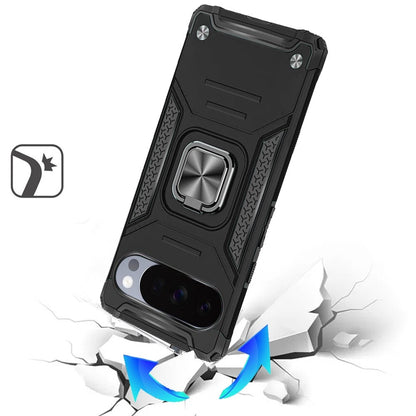 Phone Case for Google Pixel 11 Pro XL Magnetic Car Mount Hybrid Ring Stand Shockproof Rugged Grip Armor Heavy Duty Protective TPU Durable Cover