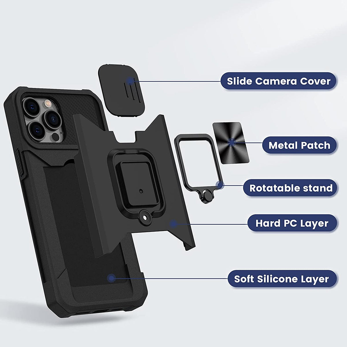 Phone Case Cover for Motorola Moto G Stylus 5G 2026 Wallet Case with Slide Camera Protector, Credit Card Slot, Ring Sand, Magnetic Car Mount Cover