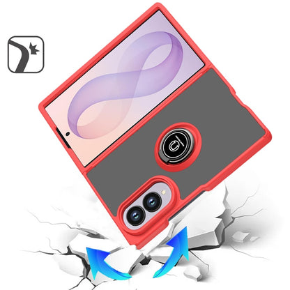 Phone Case for Samsung Galaxy Z Fold 8 Hybrid Magnetic Ring Stand TPU Hard Silicone Reinforced Bumper Shock Absorbing Matte Design Cover