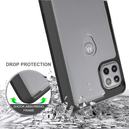 For Google Pixel 10 Pro XL Hybrid Slim Crystal Clear, Shock-Absorption Durable Bumper TPU + Hard PC Back, Transparent Design Case Cover Black