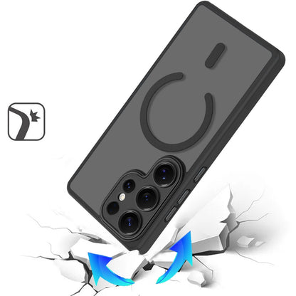 Matte Frosted Magnetic Back Hybrid Hard PC Soft TPU Camera Protection Slim Shock Absorbing Anti Fingerprint