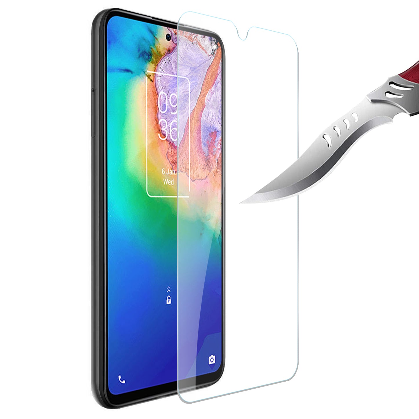 Screen Protector for TCL K70 5G T-Mobile Premium 9H Tempered Glass HD Clear Screen Protector Fingerprint Resistant Durable Screen Guard Clear