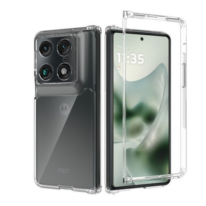 Phone Case Cover for Motorola Razr Fold 2026 Acrylic Hybrid Clear Hard Back Cover Slim Thin Fit TPU Hard PC with Frame Bumper Protection Cover Transparent