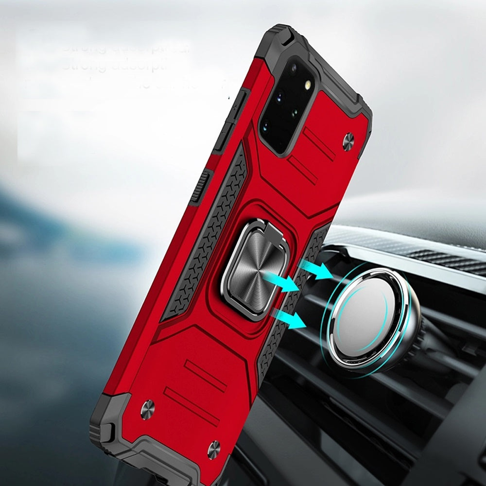For Samsung Galaxy S20+ / S20 Plus Armor Hybrid Magnetic Stand with Ring Holder Kickstand Shockproof Heavy-Duty Durable Rugged TPU Dual Layer Case Cover