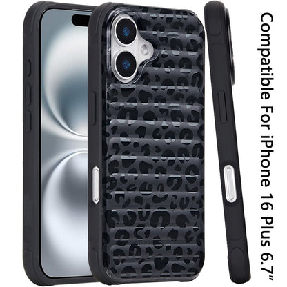 For Apple iPhone 16 Plus Chrome Leopard Magnetic Hybrid Shockproof Protection Rose Gold Design Anti Scratch Secure Grip Stylish Durable Finish Case Cover Camo