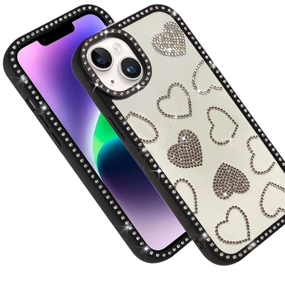 For Samsung Galaxy S26+ / S26 Plus Spread Love Glitter Shimmer Diamond Edge Hybrid Drop Protection Shockproof Design Compatible Case Cover