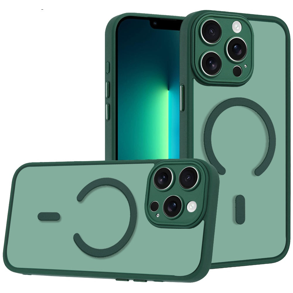 Phone Case for Apple iPhone 13 Pro Max Matte Frosted Magnetic Back Hybrid Hard PC Soft TPU Camera Protection Slim Shock Absorbing Anti Fingerprint Cover