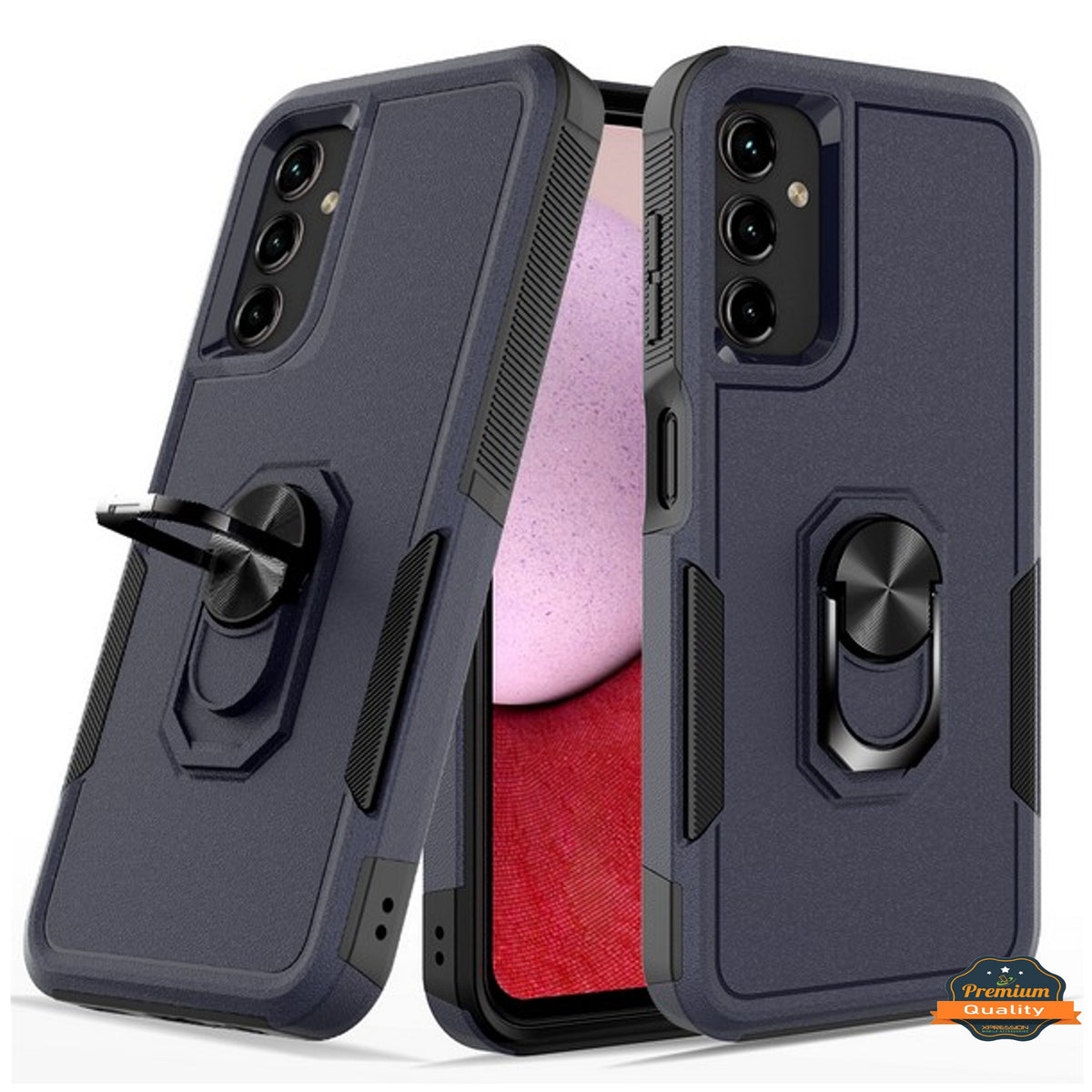 For Samsung Galaxy A17 5G Heavy Duty Rugged Hybrid, Dual-Layer Shockproof Protection with Magnetic Ring Stand Holder Case Cover