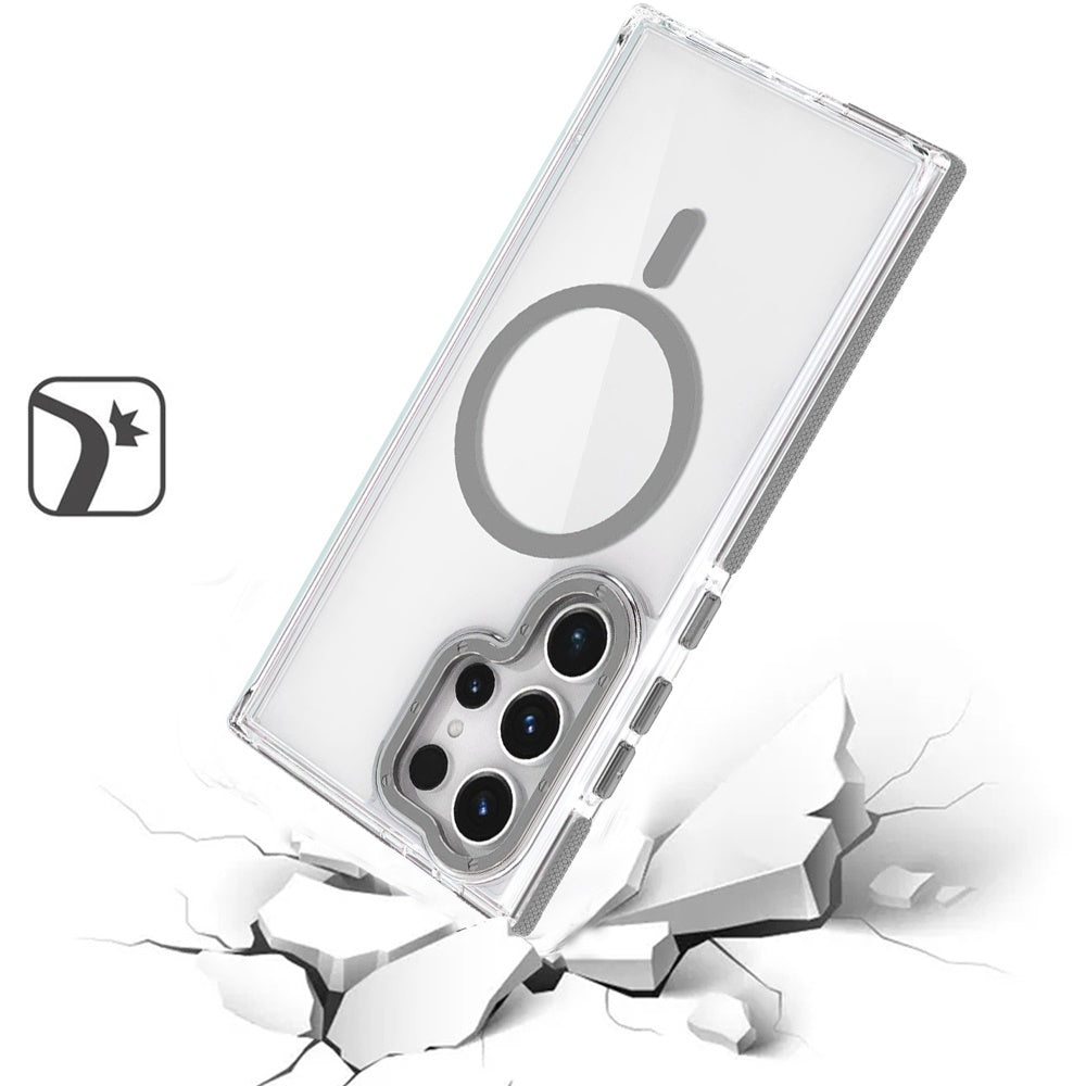For Samsung Galaxy S25+ /S25 Plus /S24+ Plus Transparent Back with Colorful Frame, Strong Magnetic Circle, MagSafe Compatible, Slim Shockproof Protection Case Cover