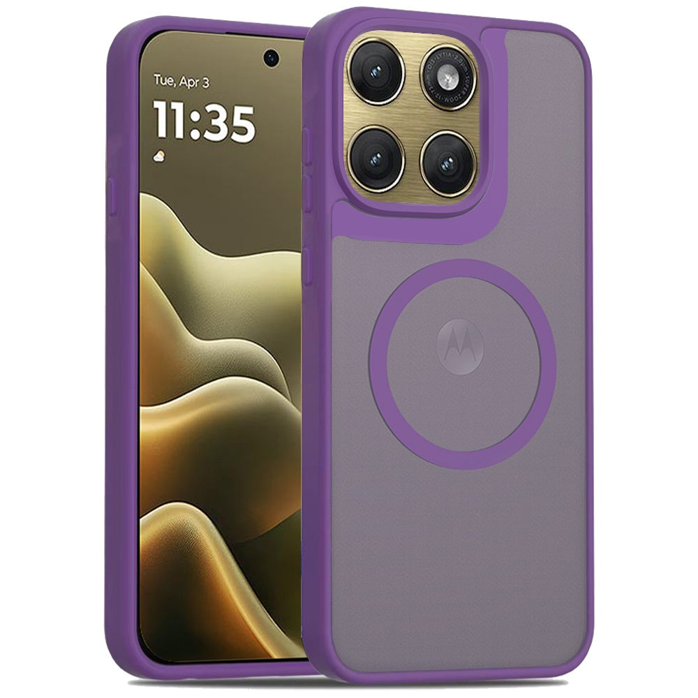 Phone Case for Motorola Edge 2026 Magnetic Matte Hybrid Shockproof Smooth Grip Durable Camera Protection Anti-Slip Soft Touch TPU Armor Cover