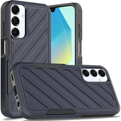 For Apple iPhone 16e Hybrid lined shockproof dual layer Rugged 2in1 Hard PC & Silicone TPU Non Slip Textured Tough Armor Case Cover Blue Navy