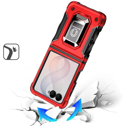Phone Case for Samsung Galaxy Z Flip 8 Shockproof Magnetic Ring Stand Hybrid Kickstand Armor 360 Rotation Anti-Slip Grip Military Grade Drop Resist Cover