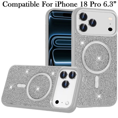Magnetic Bling Diamond Sparkle Hybrid Shockproof Rugged Grip Durable Protection Anti-Slip Armor Design