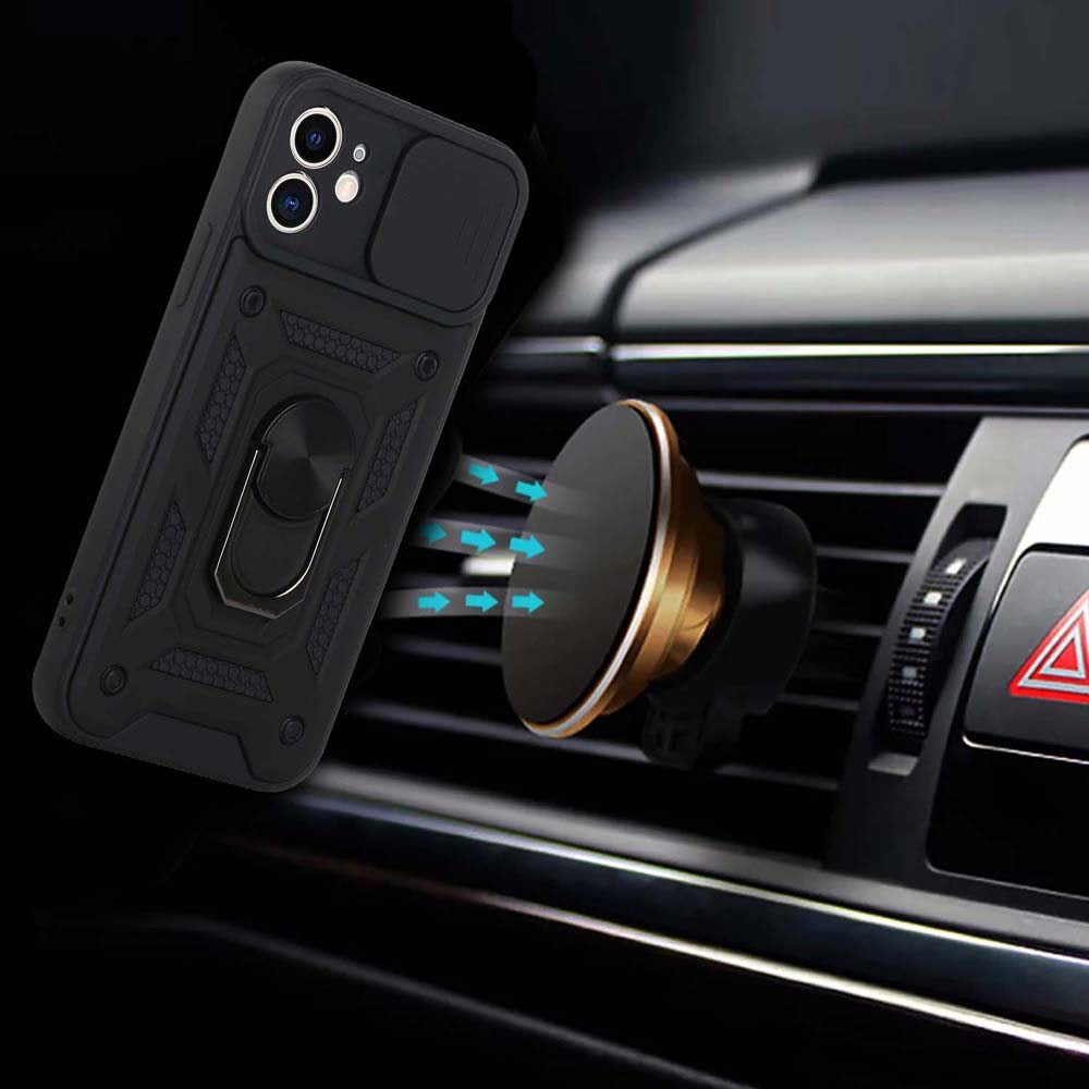 For Motorola Moto G Stylus 5G 2025 Hybrid Case with Slide Camera Lens Cover, Ring Kickstand, Heavy-Duty Dual Layer TPU, Fit Magnet Car Mount Case Cover
