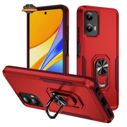 For Motorola Moto G 5G 2026 / Moto G Play 2026 Heavy Duty Rugged Hybrid, Dual-Layer Shockproof Protection with Magnetic Ring Stand Holder Case Cover