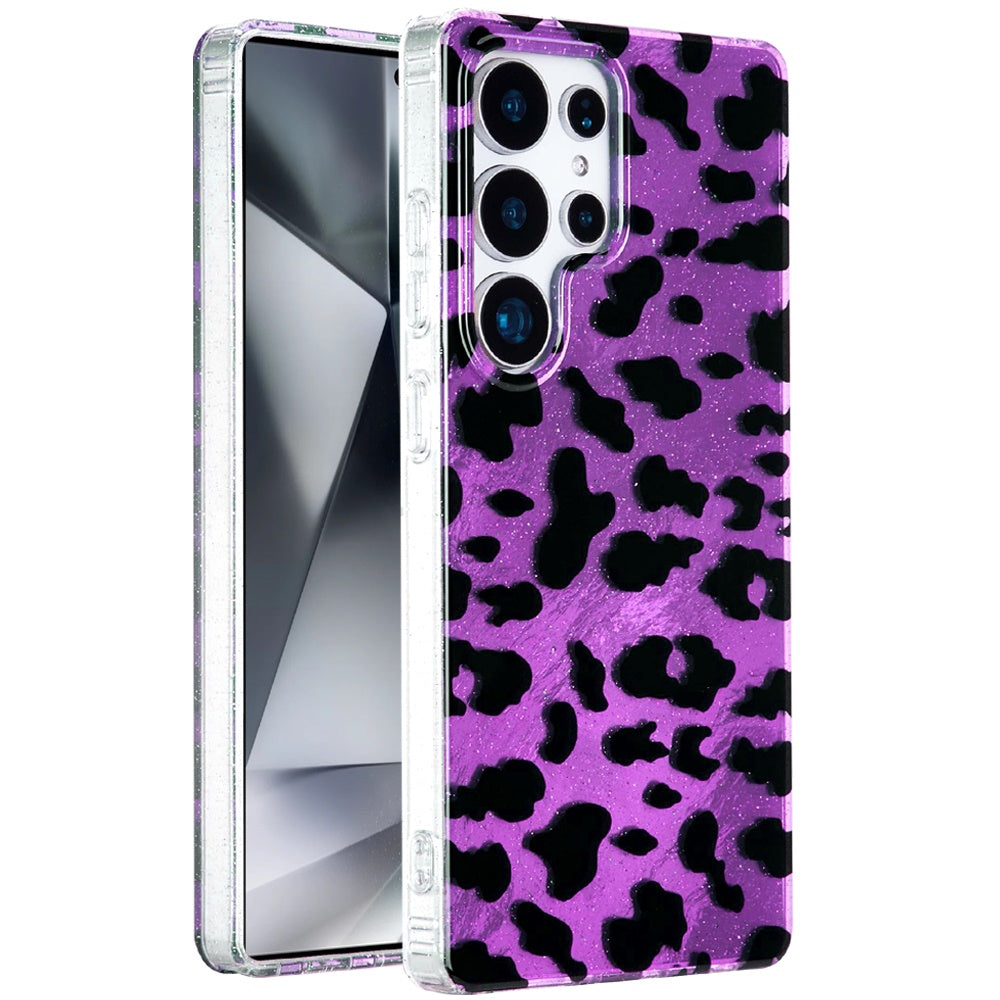For Apple iPhone 16 Pro Max Glitter Leopard, Fashion Design Animal Skin Print Slim IMD TPU Dual Layer Shockproof Protective Case Cover