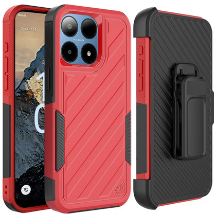 For Rugged 2in1 Armor Combo Belt Clip Holster, Non-Slip Tough Hybrid lined Shockproof Case  Tablet Case Cover