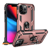 For Apple iPhone 15 Pro (6.1") Shockproof Hybrid Dual Layer TPU with Ring Stand Metal Kickstand Heavy Duty Armor  Phone Case Cover