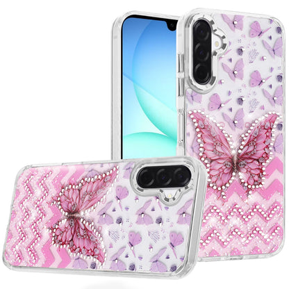 Butterfly Resin Epoxy Diamond Bling Metal Edge Shockproof Hybrid Luxury Protective Durable Stylish Fashion Grip