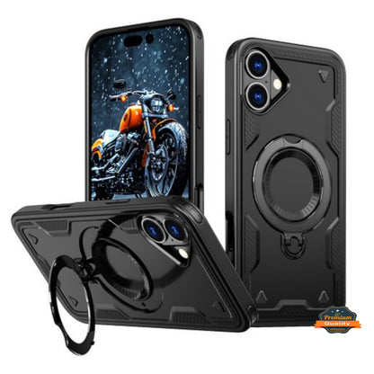 For Apple iPhone 16 Pro Max (6.9") Ring Holder Case, Military-Grade Shockproof Protective Cover with Magnetic Kickstand [Compatible with Magsafe] Case Cover