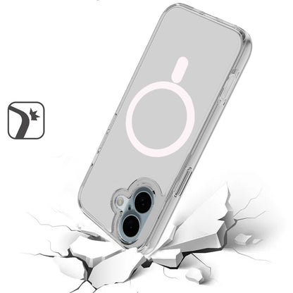 For Apple iPhone 17 Pro MagSafe Compatible Transparent Hybrid Case with Magnetic Circle, Shock Absorption TPU Rubber Case Cover Smoke Gray