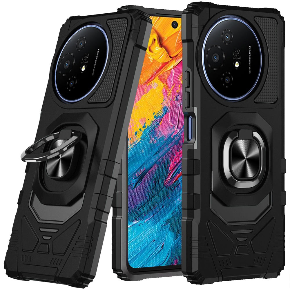 For TCL 60 XE Hybrid Dual Layer with 360° Rotate Magnetic Ring Stand Holder Kickstand TPU Rugged PC Shockproof Case Cover