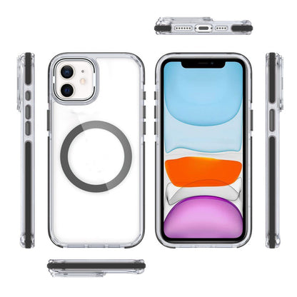 For Samsung Galaxy S26+ / S26 Plus Hybrid Clear Back Case with Invisible Camera Bracket Stand, MagSafe Magnetic Circle, Shockproof Color Frame Case Cover