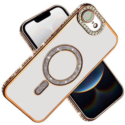 For Apple iPhone 17E /16E Glitter Magnetic Circle Diamond Thick TPU Hybrid Shockproof Secure Grip Compatible with Magsafe Case Cover
