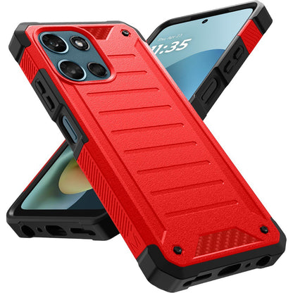 For Motorola Moto G Play 5G 2026 Tough Lined Design Hybrid Shockproof Protective Rugged TPU Hard PC with Durable Grip Case Cover