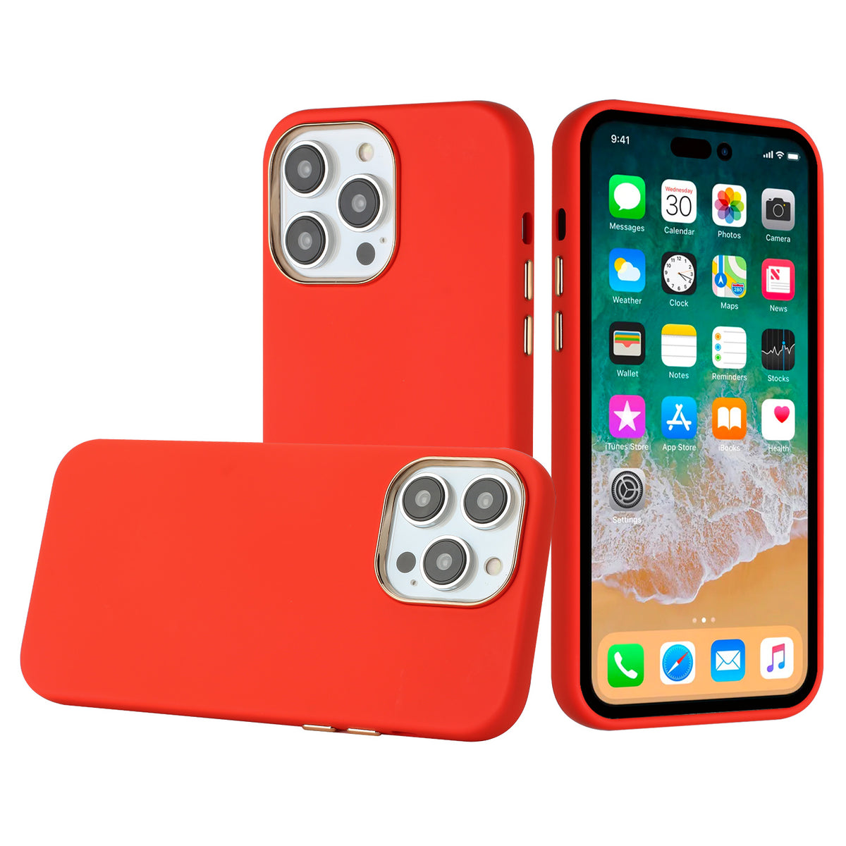 For Apple iPhone 17 Pro Hybrid Armor Shockproof, Durable Bumper Rubber Gummy Gel Slick Hard PC Silicone TPU Case Cover Red