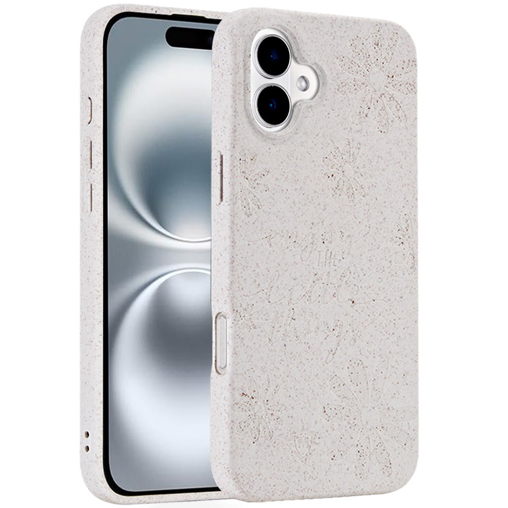 For Apple iPhone 16 (6.1") Eco Friendly Bio-Degradable Design Hybrid Cases Slim Fit Soft TPU Drop Protection Rubber printed Case Cover