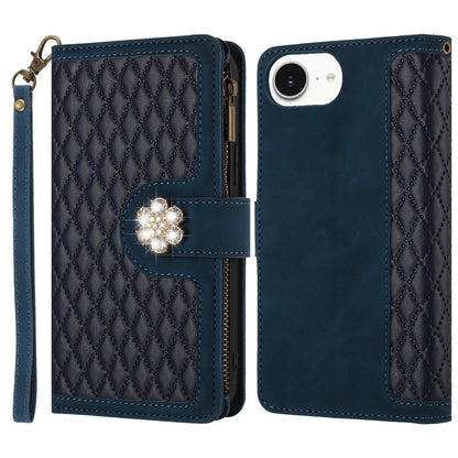 PU Leather Wallet Design Jewel Bling with Credit Card Holder Flip Folio Pouch Zipper Purse Wrist Strap