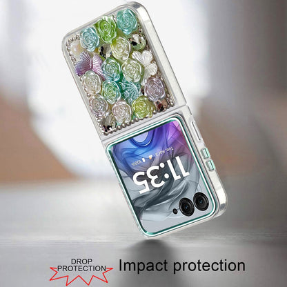 3D Flower Bling Rhinestone Glitter Cute Stylish Shockproof Protective Decorative Luxury Grip Stones Ornaments