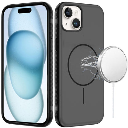 Phone Case for Apple iPhone 15 Super Magnetic Matte Hybrid Shockproof Thick Protective Durable Grip Anti Scratch Premium Edge Slim Fit Cover Black