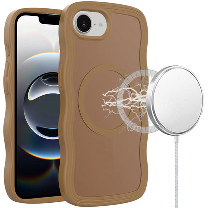 For Apple iPhone 17E /16E Grip Hand Magnetic Hybrid Case Shockproof Protection Matte Skin Rubber TPU + PC Case Cover Coffe