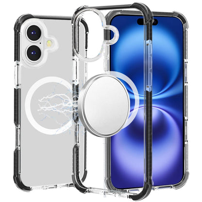 For Apple iPhone 17 (6.3") Magnetic Acrylic Case Transparent Back, Rugged Colorful Frame, Shockproof Hybrid, MagSafe Compatible Case Cover