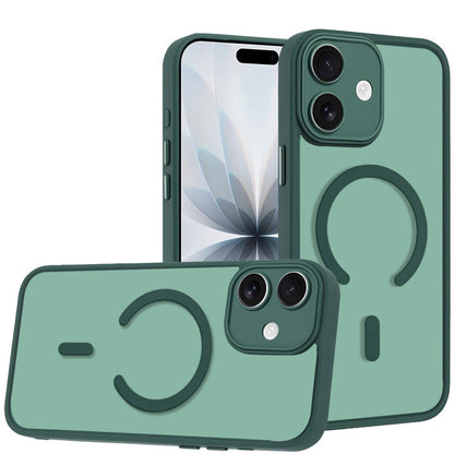Phone Case for Apple iPhone 17 (6.3") Matte Frosted Magnetic Hybrid Hard PC Soft TPU Camera Protection Slim Shock Absorbing Anti Fingerprint Cover